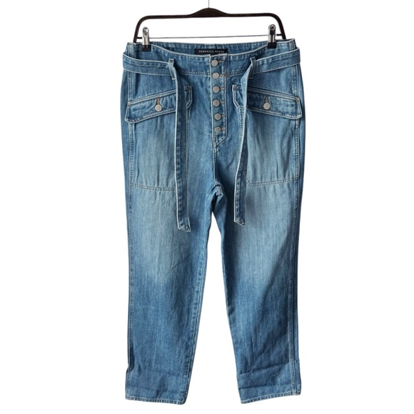 Veronica Beard Rinley Straight-Leg Belted Cropped Jeans | 31 NWT - Picture 4 of 13